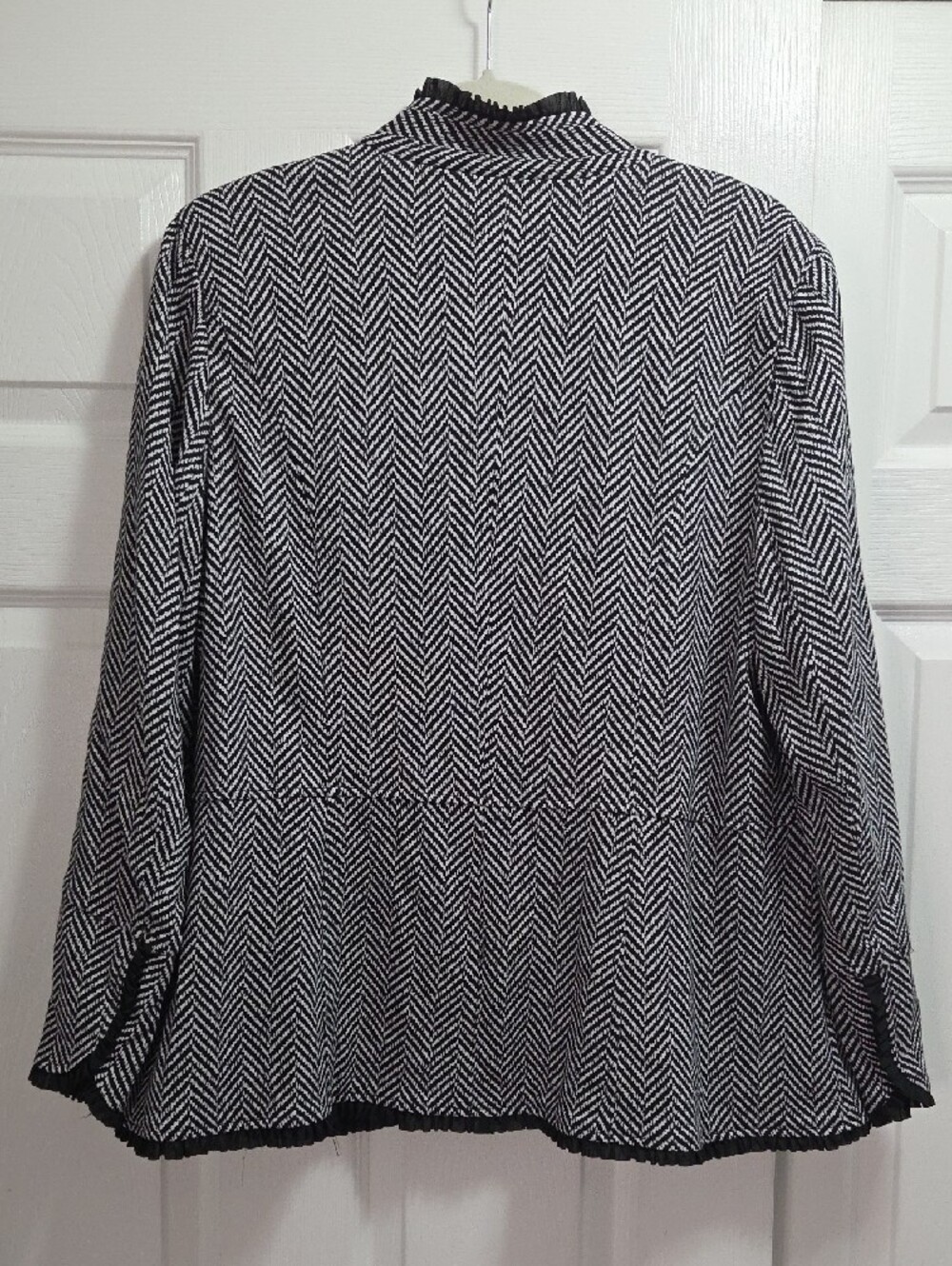 Chico's Ruffle Trim Ponte Jacket - Picture 5 of 7